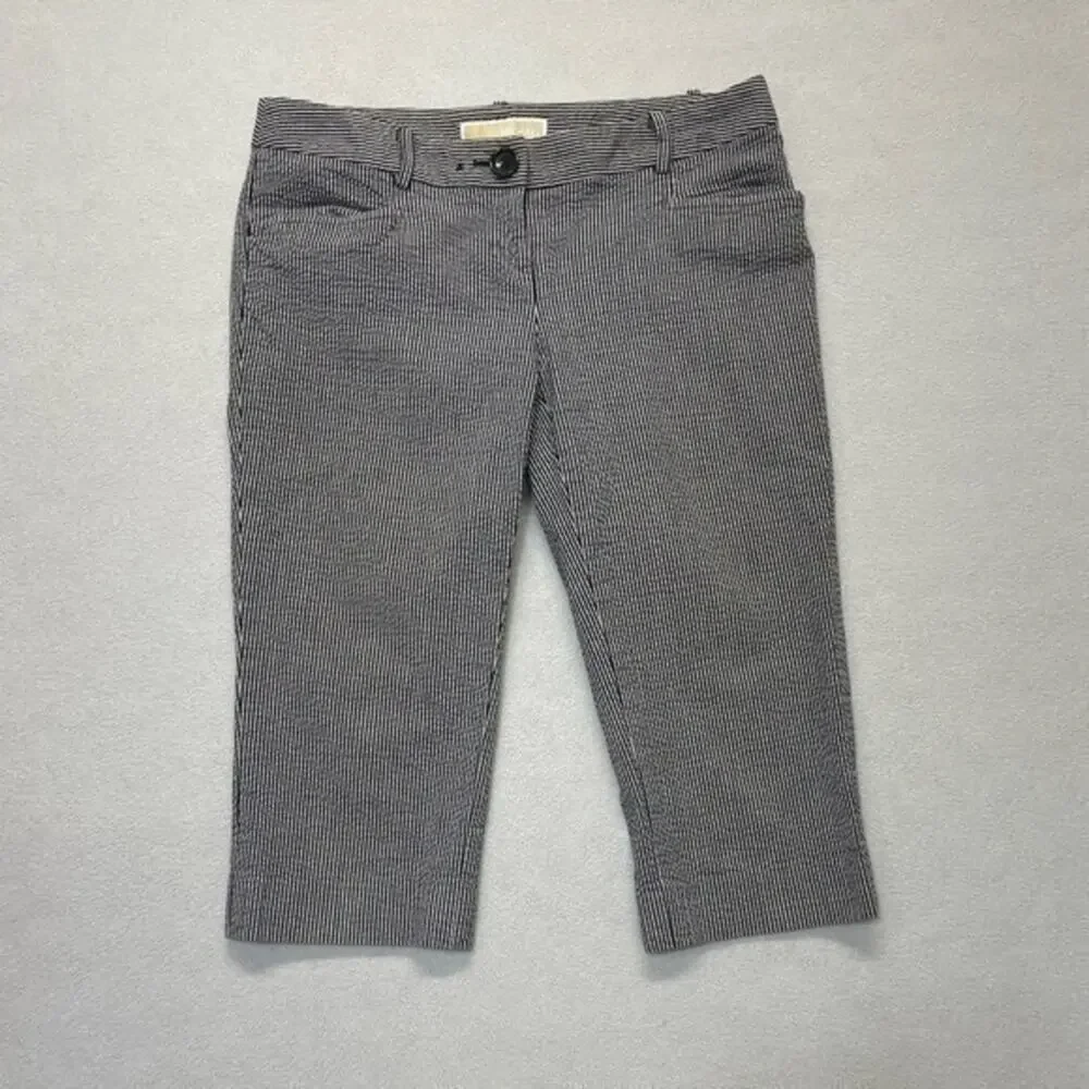 Michael Kors Cropped Pants black white stripes women’s Size 0 Petite